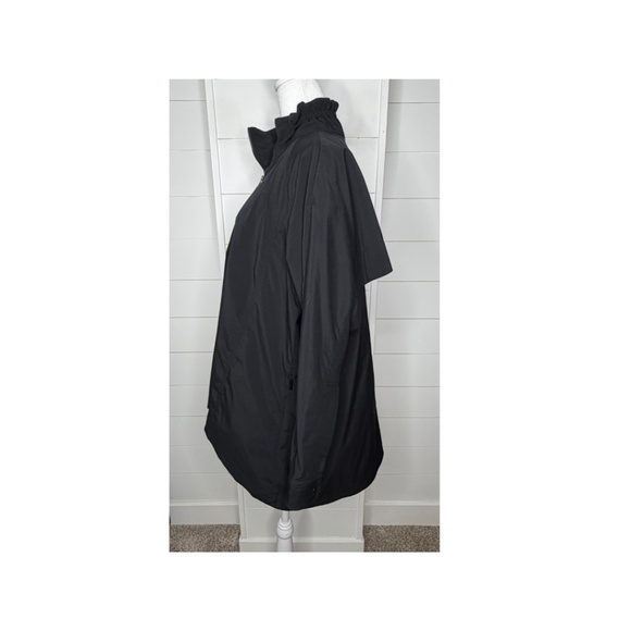 Athleta Advantage Poplin Jacket Ruffle Collar Black Size Large - Picture 3 of 8